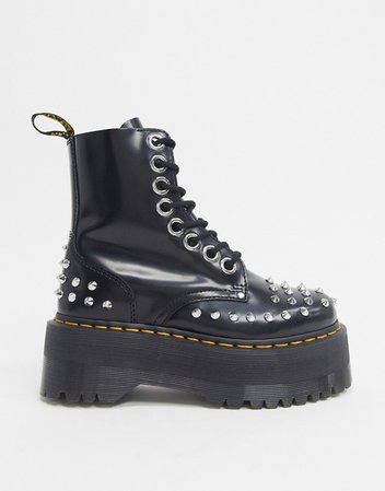 Dr Martens Jadon Max studded chunky flatform boots in black | ASOS