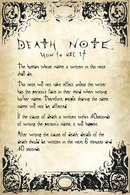 Death Note | Rules | Death Note Poster | EMP