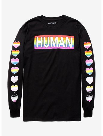 Human Pride Heart Sleeve Long-Sleeve T-Shirt