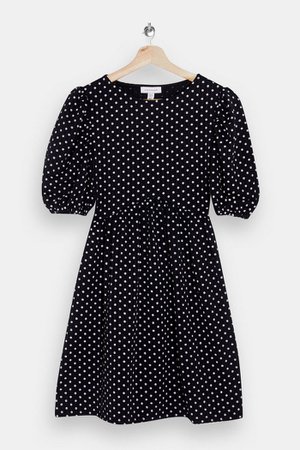 Black and White Spot Babydoll Dress | Topshop