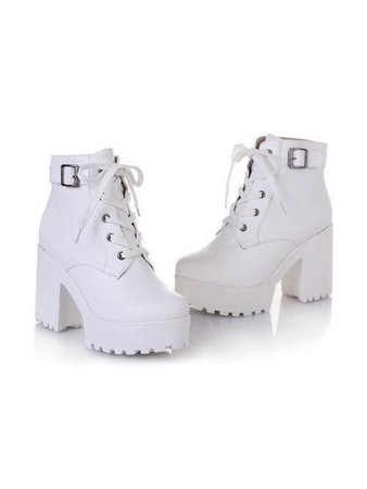 white heel boots