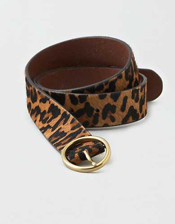 AEO Leopard Print Oval Belt brown