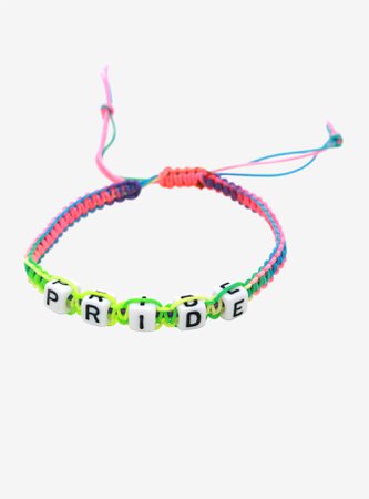 Rainbow Pride Letter Bead Cord Bracelet