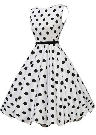 60s decade dress polka dot