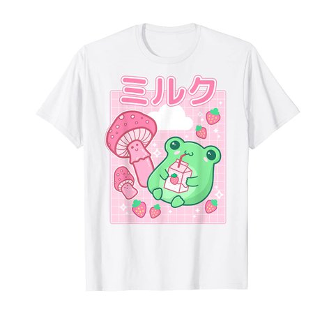 Amazon.com: Cute Cottagecore Frog Strawberry Retro 90s Kawaii Aesthetic T-Shirt : Clothing, Shoes & Jewelry