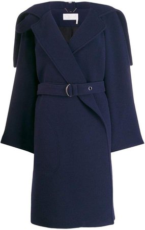 wrap-front belted coat