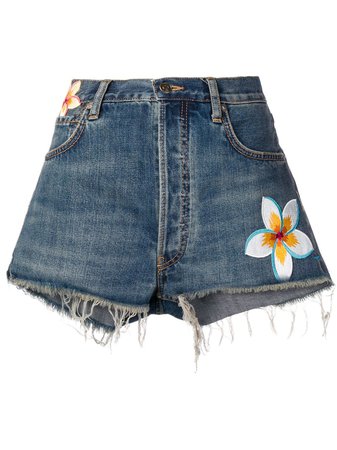 Alanui Flower Patch Denim Shorts - Farfetch