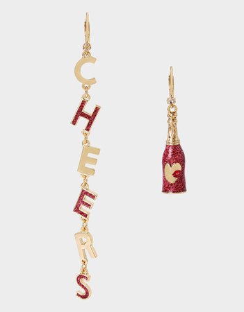 Betsey Johnson party animal cheers pink earrings