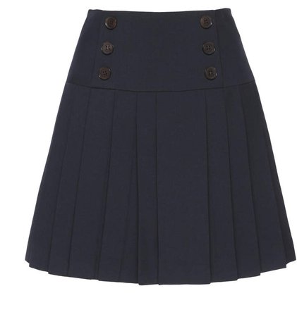 Rokh High-Rise Pleated Cady Skirt Size: 34