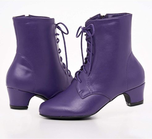 Amazon.com | Angel Flex AmeriMark Jada Lace Up Ankle Boots - Low Heeled Boots for Women Purple 9 Medium US Women | Ankle & Bootie