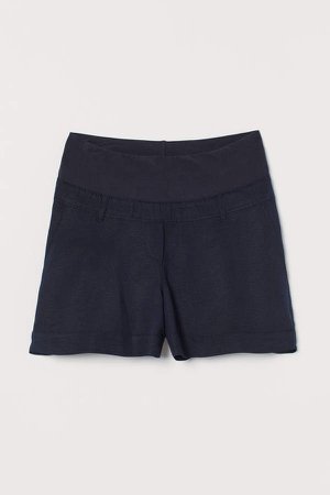 MAMA Linen-blend Shorts - Blue