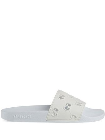 Gucci Rubber GG Slide Sandal - Farfetch