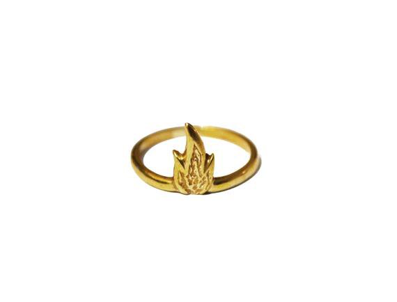 gold flame ring
