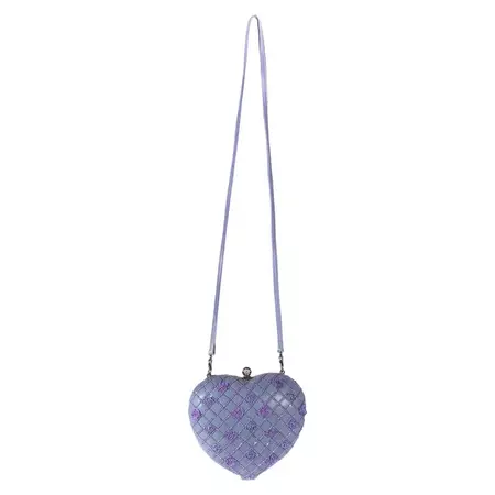Gianni Versace Couture Lavender Heart Shape Crossbody and Evening Clutch For Sale at 1stDibs