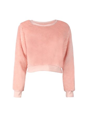 Trendy Casual Solid Color Plush Pullover Short Sweaters - NewChic