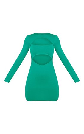 Bright Green Jersey Cut Out Bodycon Dress | PrettyLittleThing USA