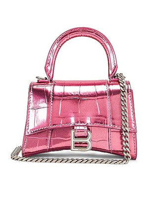 B pink metallic bag