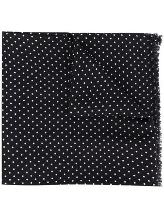 Tom Ford frayed polka dots scarf