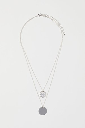 Double-strand Necklace - Silver-colored/white - Ladies | H&M US