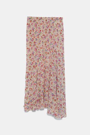 FLORAL PRINT SKIRT - View All-SKIRTS-WOMAN | ZARA United States pink
