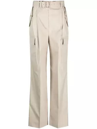 Prada Belted wide-leg Trousers - Farfetch