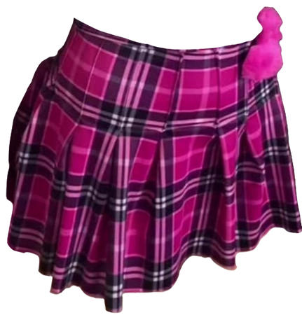 hot pink plaid miniskirt