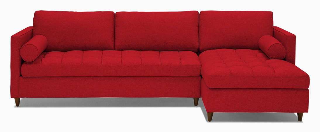 red sofa couch