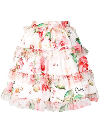 Philipp Plein ruffled floral skirt $1,152 - Buy SS19 Online - Fast Global Delivery, Price