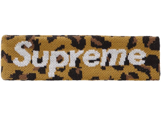 Supreme New Era Big Logo Headband (FW18) Leopard - FW18