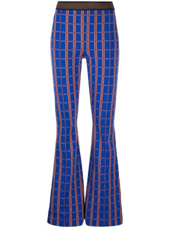 Marni Flared check-print Trousers - Farfetch