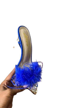 blue feather heels