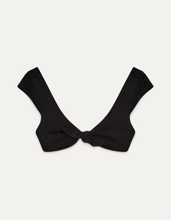 Bikini top with wide straps and bow detail - New - Bershka United States black