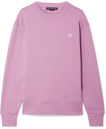 Fairview Face Appliquéd Cotton-jersey Sweatshirt - Lilac