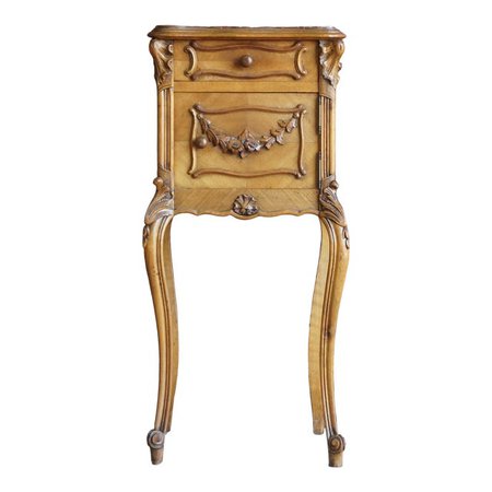 Antique French Rococo Louis XV Marble Top Nightstand | Chairish