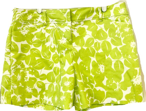 lime floral shorts