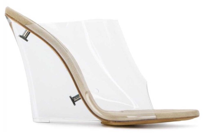 yeezy transparent heel shoes