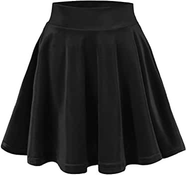 Urban CoCo Women's Vintage Velvet Stretchy Mini Flared Skater Skirt (M, Black) at Amazon Women’s Clothing store