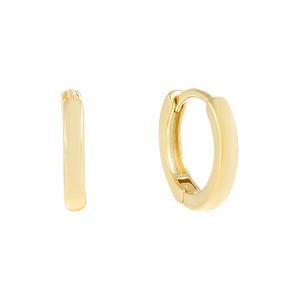 Gold Plain Ring Huggie Earring | Adina's Jewels
