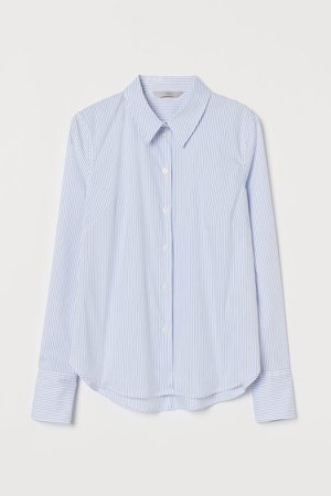Cotton-blend Shirt - Blue