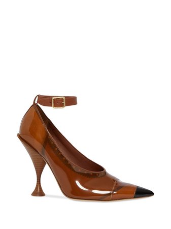 Burberry Vinyl And Leather Point-toe Pumps - Farfetch