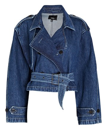Hudson Jeans Cropped Denim Trench Jacket | INTERMIX®