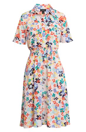 Halogen® x Atlantic-Pacific Floral Smocked Utility Dress | Nordstrom