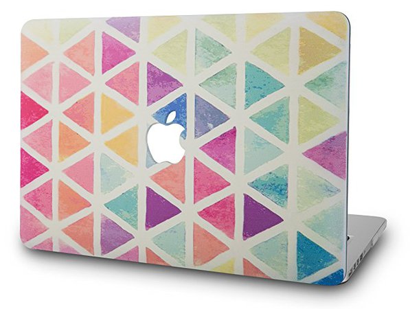 KEC MacBook Air 13 Inch Case Plastic Hard Shell Cover A1369/A1466 (Color Triangles)