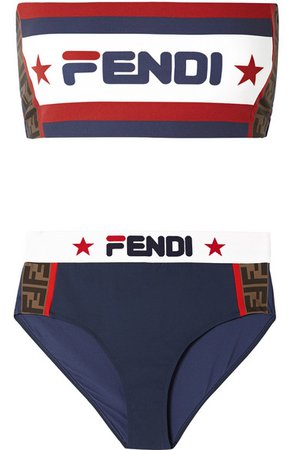 Fendi | Printed bandeau bikini | NET-A-PORTER.COM