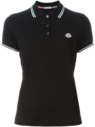 Moncler Stripe Trim Polo Shirt | Farfetch.com