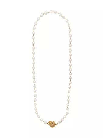 Chanel Vintage Faux Pearl Sautoir Drape Necklace - Farfetch