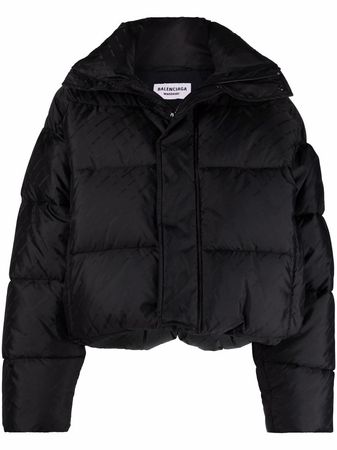 Shop Balenciaga all-over logo print puffer jacket with Express Delivery - FARFETCH