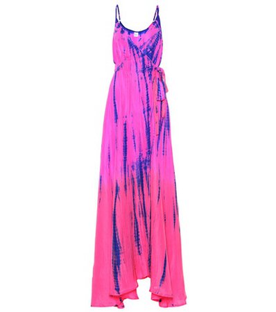 Tie-dye silk maxi dress