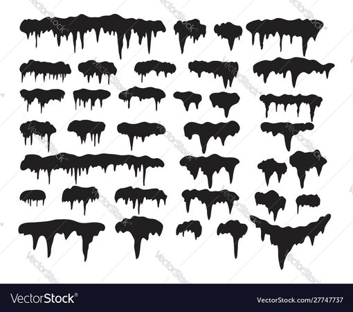 Collection black icicles Royalty Free Vector Image