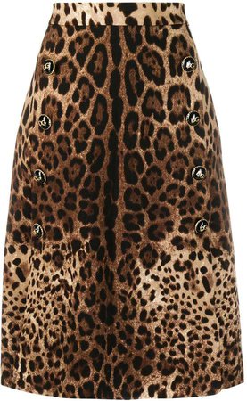 A-line leopard print skirt